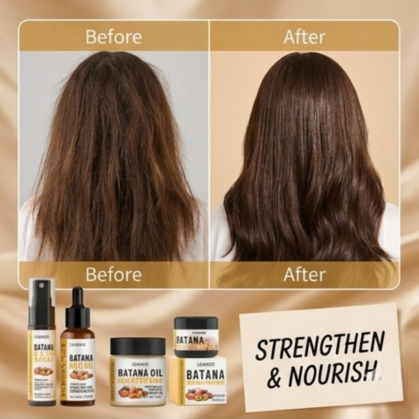 100% Pure Batana Hair Growth Oil | Natural Treatment to Reduce Hair Loss & Damage Repair