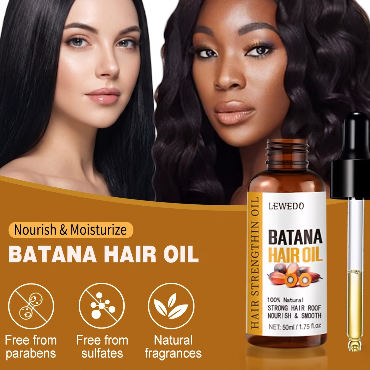 100% Pure Batana Hair Growth Oil | Natural Treatment to Reduce Hair Loss & Damage Repair